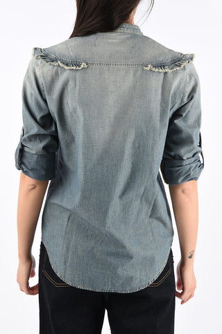 camicia VEGA denim e con ruches