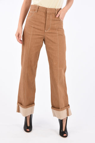 pantalone ad orlo con risvolto