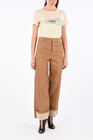 pantalone ad orlo con risvolto