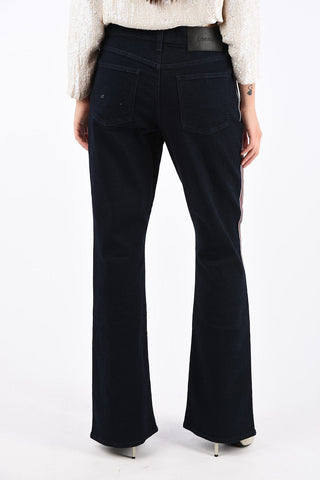 Mid-rise waist Piping bootcut jeans