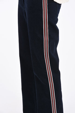Mid-rise waist Piping bootcut jeans
