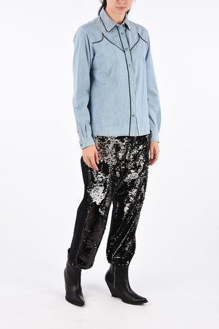 Denim ALEXA Shirt with Stud Applications