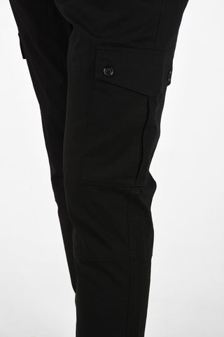 Stretch Cotton Cargo Pants with Ankle Zip