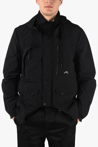 Unstructured Utility Jacket with Removable Hood