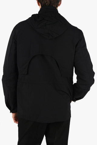Unstructured Utility Jacket with Removable Hood