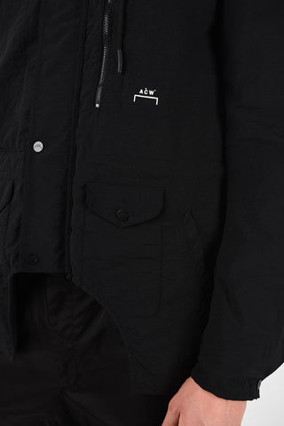 Unstructured Utility Jacket with Removable Hood