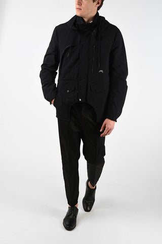 Unstructured Utility Jacket with Removable Hood