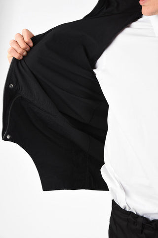 Unstructured Utility Jacket with Removable Hood