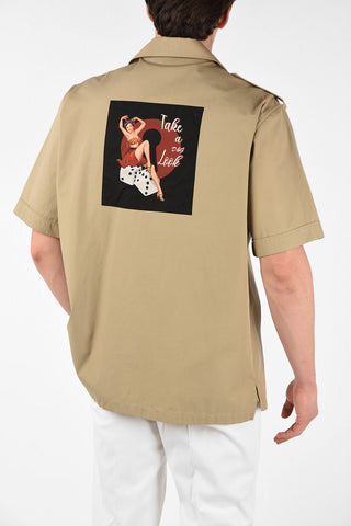 Printed Short Sleeve Shirt with Patch Pockets
