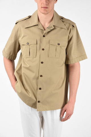 Printed Short Sleeve Shirt with Patch Pockets