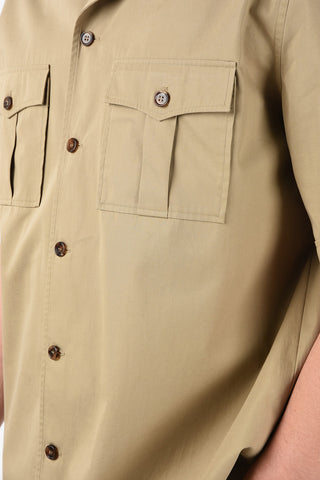 Printed Short Sleeve Shirt with Patch Pockets