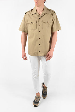 Printed Short Sleeve Shirt with Patch Pockets