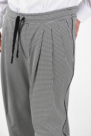 Houndstooth Pants with Drawstring  