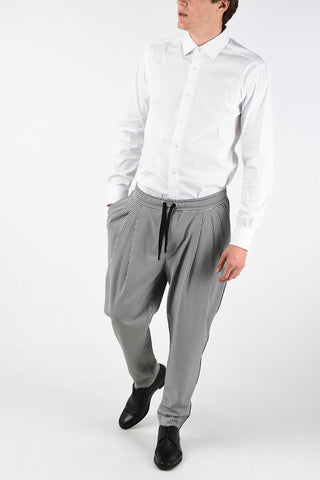 Houndstooth Pants with Drawstring  
