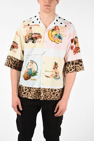 Camicia a Maniche Corte LOVE IS LOVE in Cotone e Seta 