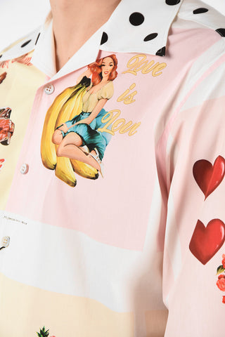 Camicia a Maniche Corte LOVE IS LOVE in Cotone e Seta 