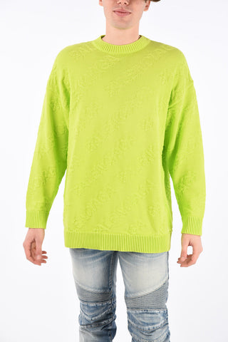 maglia girocollo con logo ricamato