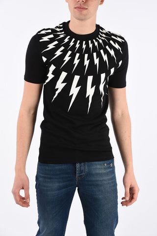 jersey FAIR ISLE THUNDERBOLT crewneck t-shirt