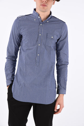 camicia a righe con collo coreana