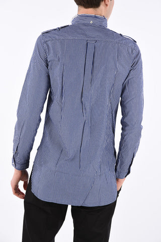 camicia a righe con collo coreana