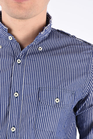 camicia a righe con collo coreana