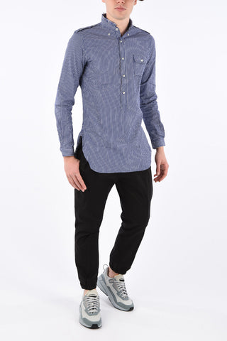 camicia a righe con collo coreana