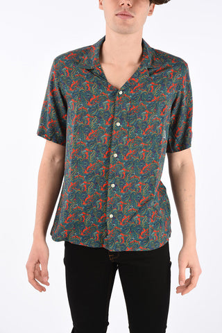 camicia disegno cashmere a manica corta