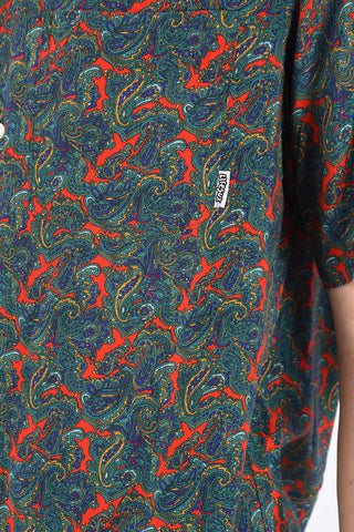 camicia disegno cashmere a manica corta