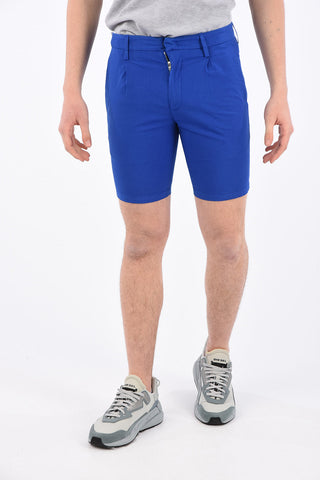 shorts a una pince in cotone stretch