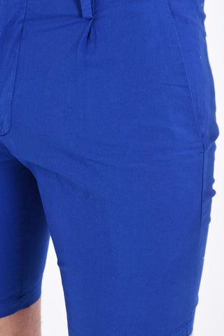 shorts a una pince in cotone stretch