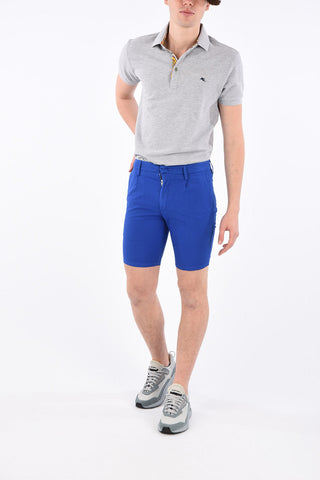 shorts a una pince in cotone stretch