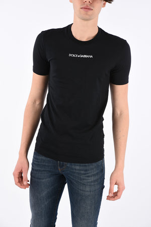 T-shirt girocollo con ricamo logo