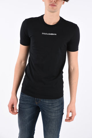 Crewneck t-shirt with embroidered logo