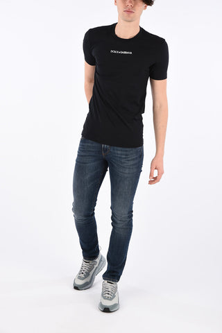Crewneck t-shirt with embroidered logo