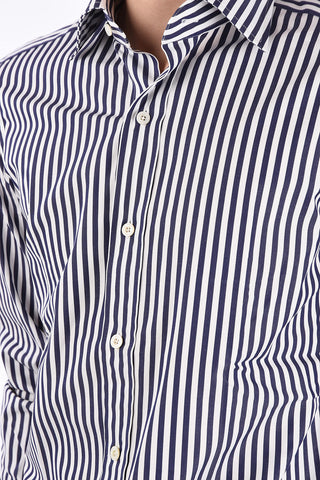 Cotton awning striped shirt