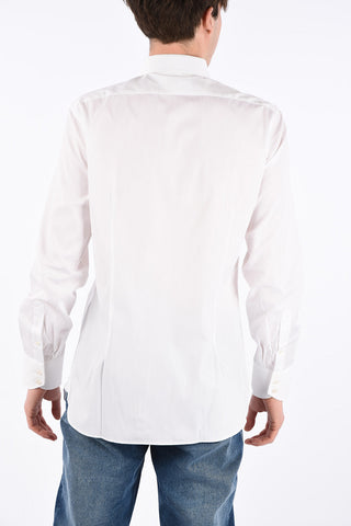 camicia in cotone con collo francese
