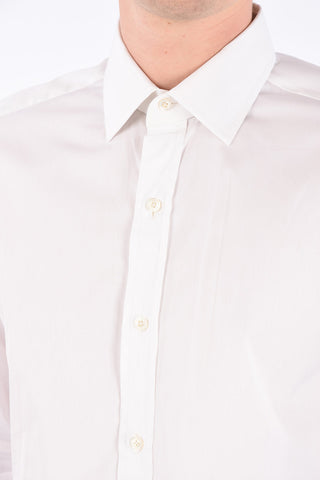 camicia in cotone con collo francese