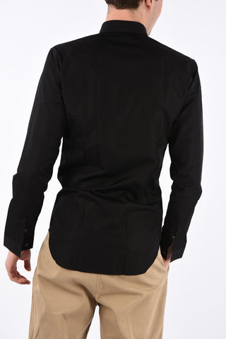 camicia in cotone con collo francese