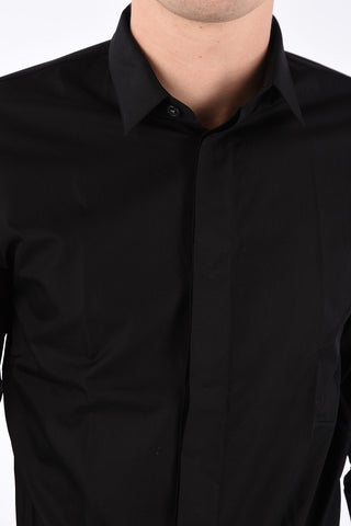 camicia in cotone con collo francese