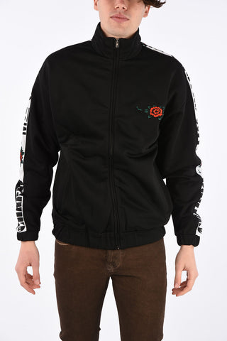full zip sweatshirt with logo side band