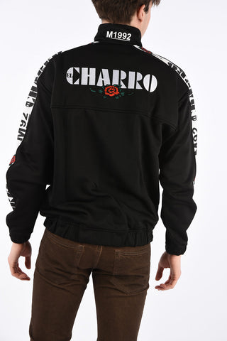 full zip sweatshirt with logo side band