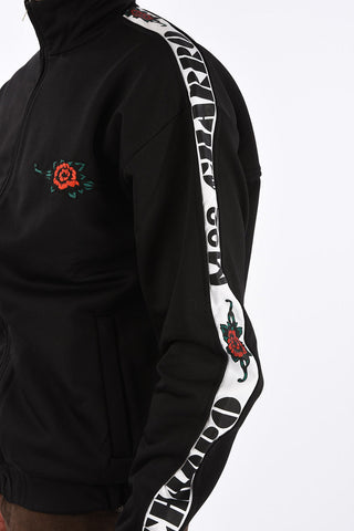full zip sweatshirt with logo side band