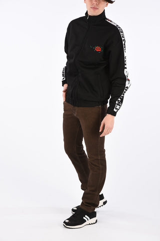 full zip sweatshirt with logo side band