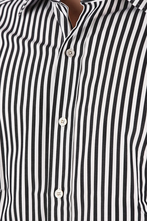 Cotton awning striped shirt