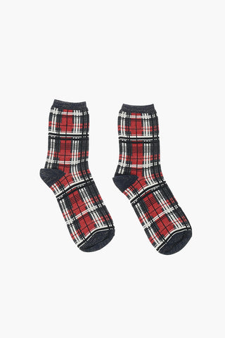 plaid TILEE socks