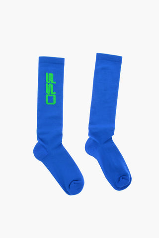 Embroidered Logo Long Socks
