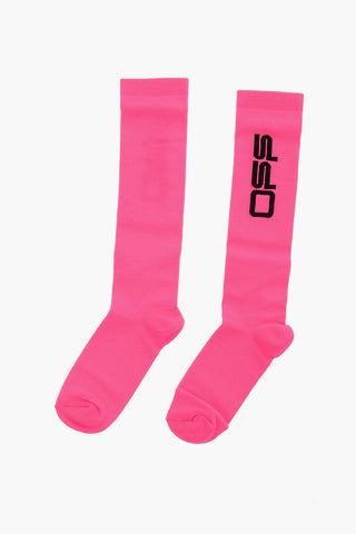 Embroidered Logo Long Socks