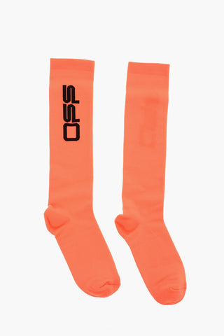 Embroidered Logo Long Socks