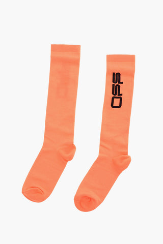 Embroidered Logo Long Socks