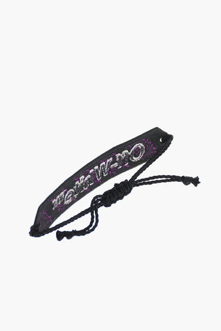 Macrame Bracelet with Embroidered Logo